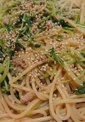 ツナと豆苗の和風パスタ-レシピのメイン写真