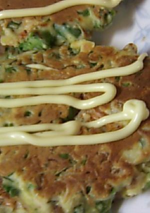 アイヌネギ＆納豆のお好み焼き-レシピのメイン写真