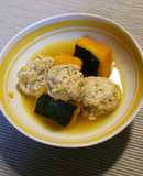 かぼちゃ☆ふわふわ鶏だんごの煮もの