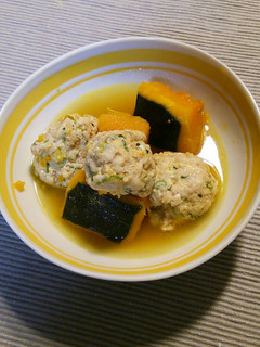 かぼちゃ☆ふわふわ鶏だんごの煮もの-レシピのメイン写真