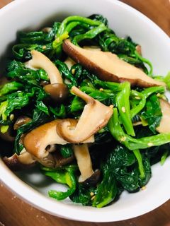 椎茸しめじほうれん草の生姜醤油♡-レシピのメイン写真