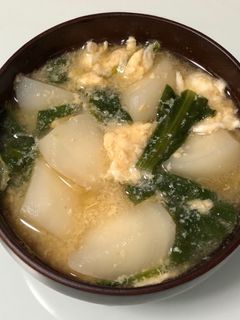 ほうれん草とかぶと卵の味噌汁-レシピのメイン写真