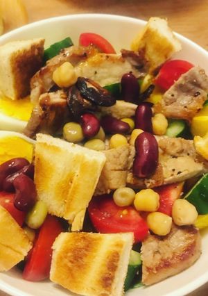 簡単カフェ風ランチ！彩りパンサラダ★-レシピのメイン写真