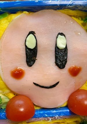 簡単キャラ弁☆カービィオムライス弁当！-レシピのメイン写真
