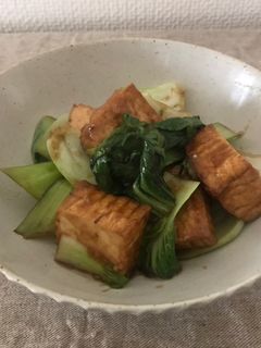 チンゲン菜と厚揚げのソース炒め-レシピのメイン写真