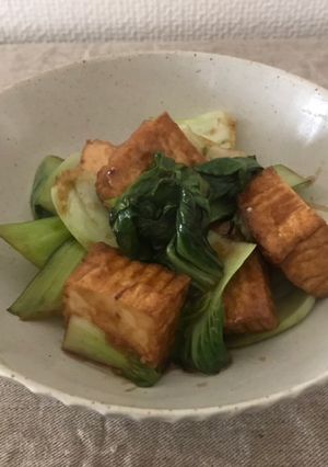 チンゲン菜と厚揚げのソース炒め-レシピのメイン写真