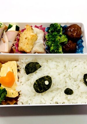 息子の弁当ついでに、パンダ弁当♪-レシピのメイン写真