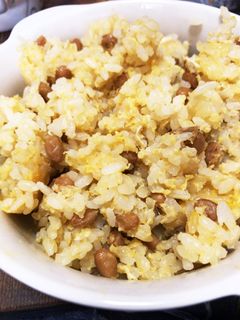 レンジ使用!5分で納豆チャーハン-レシピのメイン写真