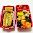 140、海苔穴子丼と海老チリ弁当♡