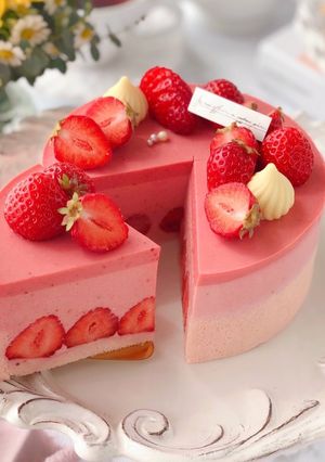 いちご感たっぷりチーズムースケーキ♡-レシピのメイン写真