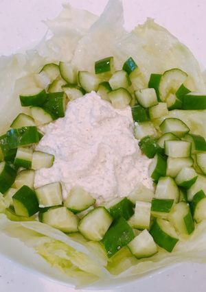 すり胡麻マヨ豆腐ドレッシングの豆腐サラダ-レシピのメイン写真