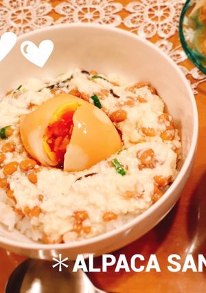 超時短！納豆とくずし豆腐のトロふわ丼♡-レシピのメイン写真