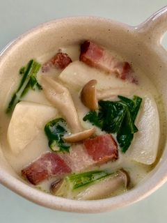 かぶとしめじとベーコンのミルクスープ-レシピのメイン写真