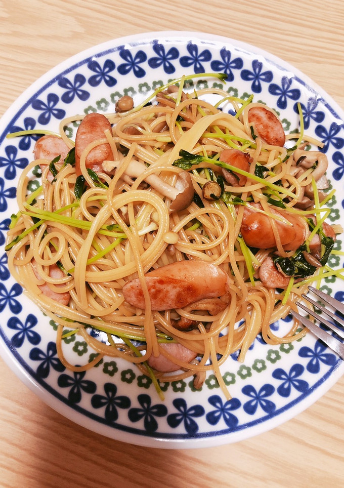豆苗を使って♪和風パスタ-レシピのメイン写真