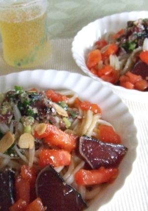 夏レシピ✶ฺカツオのタタキうどん-レシピのメイン写真