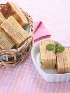 重ねて作る♡しっとりバウムクーヘン-レシピのメイン写真