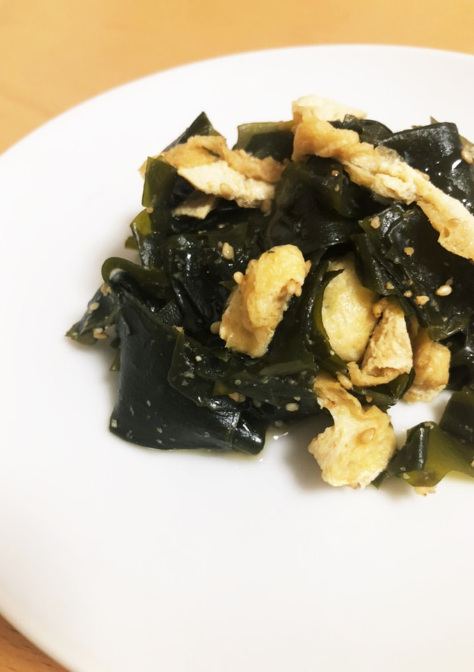 塩蔵わかめと油揚げの炒め物-レシピのメイン写真