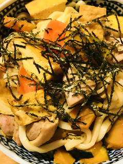 鶏肉と緑黄色野菜のあまから煮詰めうどん-レシピのメイン写真