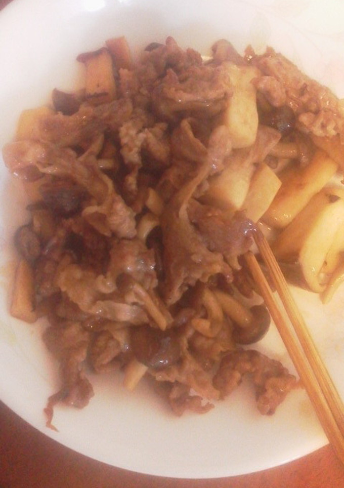 キノコと豚肉の和風炒め-レシピのメイン写真