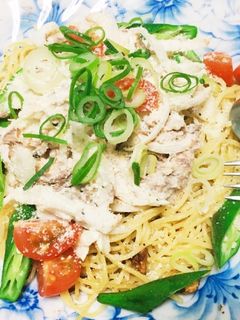 鯖缶で簡単冷製和風パスタ-レシピのメイン写真