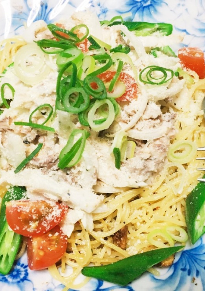 鯖缶で簡単冷製和風パスタ-レシピのメイン写真