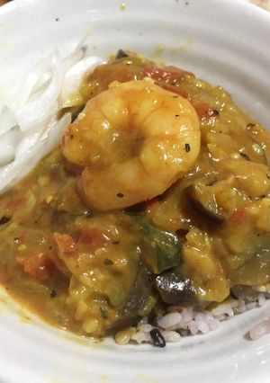 簡単ラタトゥイユでエビカレー-レシピのメイン写真