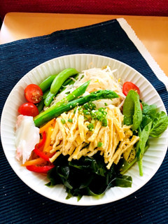 冷やしきつねサラダうどん 米麺ver-レシピのメイン写真