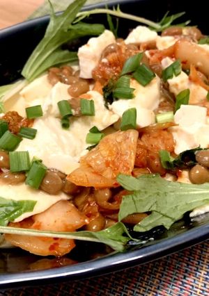 簡単あと一品！豆腐とキムチのサラダ-レシピのメイン写真