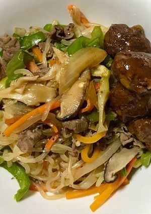 しらたきで簡単！具沢山のチャプチェ風-レシピのメイン写真