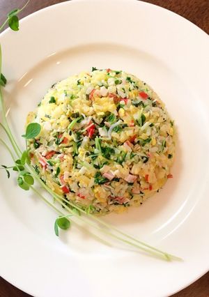 豆苗と卵のチャーハン-レシピのメイン写真