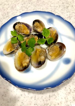あさりの酒蒸し酢味噌かけ三つ葉とともに-レシピのメイン写真