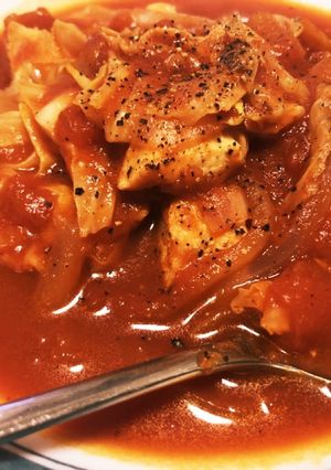 キャベツと鶏肉のトマト煮込み-レシピのメイン写真