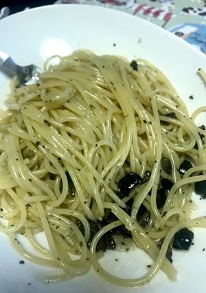 バジルとブラックオリーブのパスタ-レシピのメイン写真