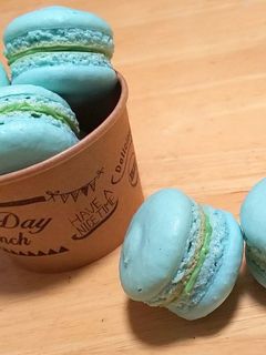 かわいい ブルー マカロン-レシピのメイン写真