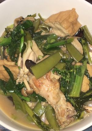 鶏肉と厚揚げと菜の花の香錯煮-レシピのメイン写真