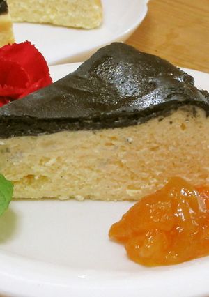 なんちゃってバスク風竹炭チーズケーキ-レシピのメイン写真