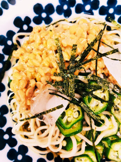 オクラ茶のオクラで☆オクラ納豆そば-レシピのメイン写真