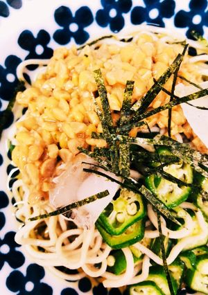 オクラ茶のオクラで☆オクラ納豆そば-レシピのメイン写真