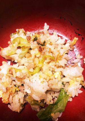 残り野菜 セロリ葉っぱ挽肉ピラフ-レシピのメイン写真