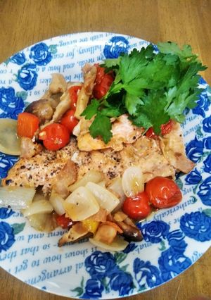 梨湖のサーモンベーコン蒸し焼き-レシピのメイン写真