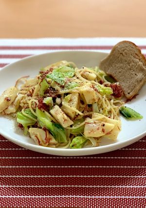たけのこと春キャベツコンビーフのパスタ-レシピのメイン写真