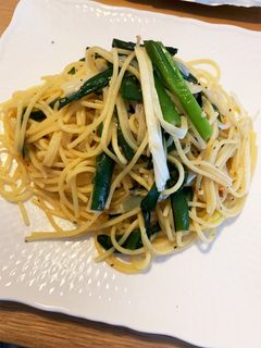 ニラと長ネギのレモンパスタ-レシピのメイン写真