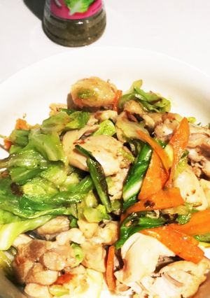 鳥もも肉の野菜炒め ドレッシングがけ-レシピのメイン写真