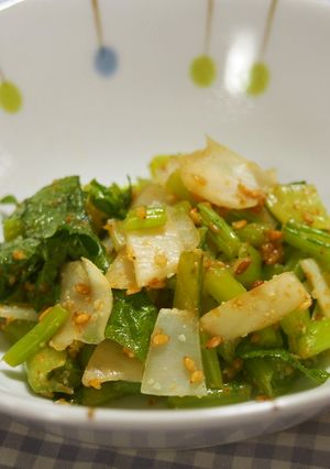 無駄なし！かぶの茎・皮・大葉のごま和え♪-レシピのメイン写真
