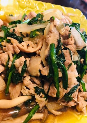 豚肉とニラしめじ椎茸の炒めもの♡美味-レシピのメイン写真