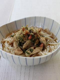 大葉香る梅とささみのそうめん-レシピのメイン写真
