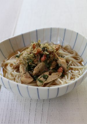 大葉香る梅とささみのそうめん-レシピのメイン写真