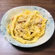 牛乳で作るカルボナーラ