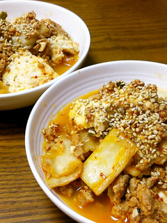 キムチ挽き肉豆腐♪-レシピのメイン写真