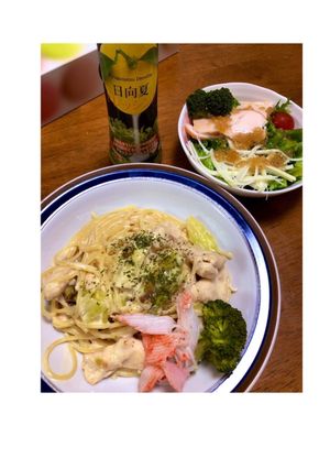 ムネ肉と春キャベツのレモンクリームパスタ-レシピのメイン写真